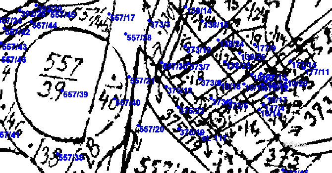 Parcela st. 375/12 v KÚ Horní Folmava, Katastrální mapa