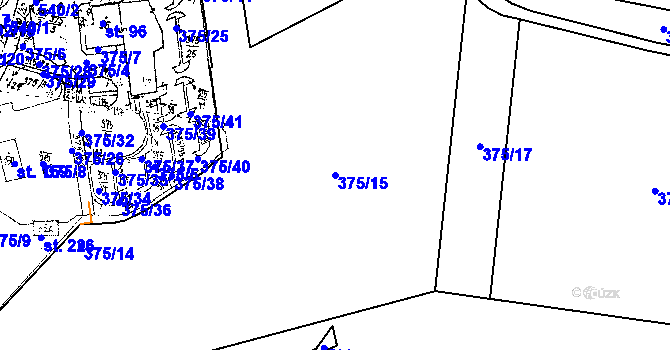 Parcela st. 375/15 v KÚ Horní Folmava, Katastrální mapa