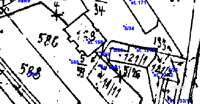 Parcela st. 5/59 v KÚ Horní Folmava, Katastrální mapa