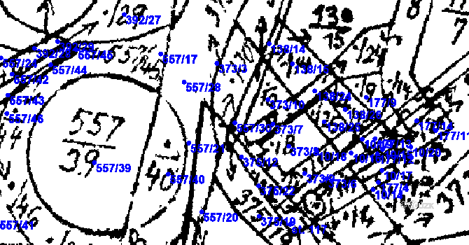 Parcela st. 557/30 v KÚ Horní Folmava, Katastrální mapa