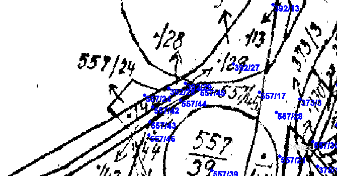 Parcela st. 392/28 v KÚ Horní Folmava, Katastrální mapa
