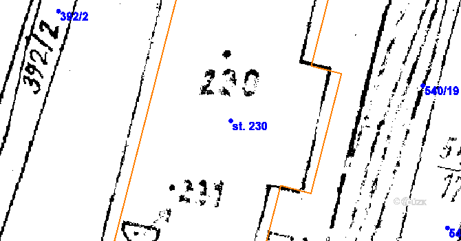 Parcela st. 230 v KÚ Horní Folmava, Katastrální mapa
