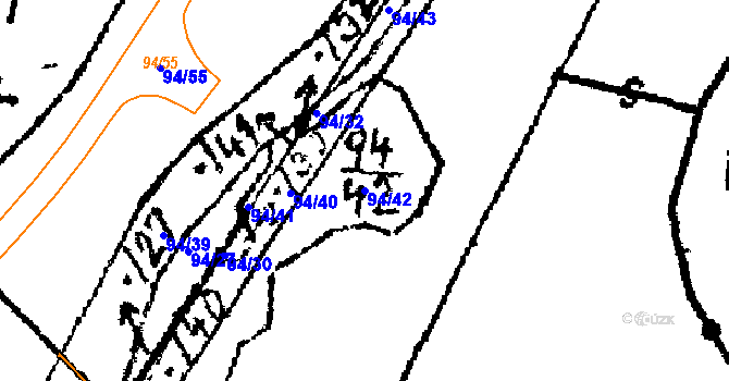 Parcela st. 94/42 v KÚ Horní Folmava, Katastrální mapa