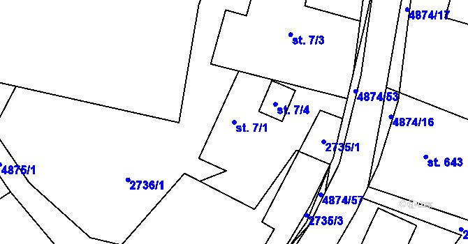 Parcela st. 7/1 v KÚ Francova Lhota, Katastrální mapa