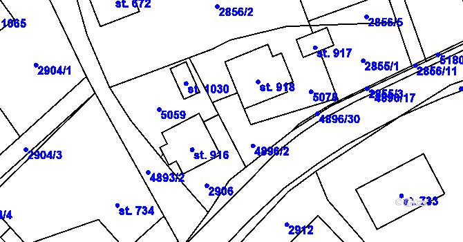 Parcela st. 89/1 v KÚ Francova Lhota, Katastrální mapa