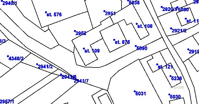 Parcela st. 124/2 v KÚ Francova Lhota, Katastrální mapa