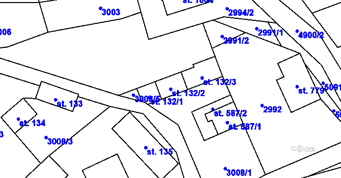 Parcela st. 132/2 v KÚ Francova Lhota, Katastrální mapa