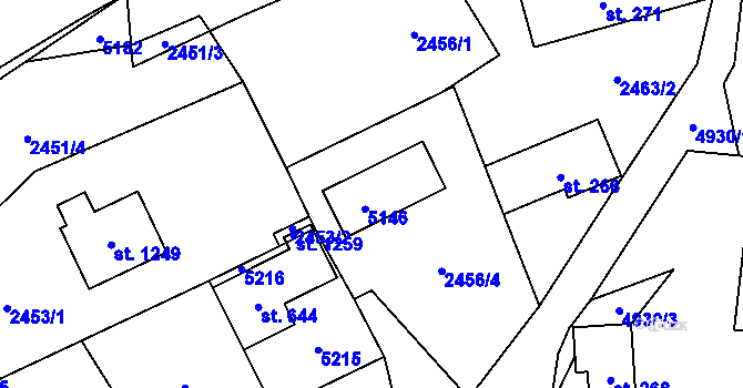 Parcela st. 555 v KÚ Francova Lhota, Katastrální mapa