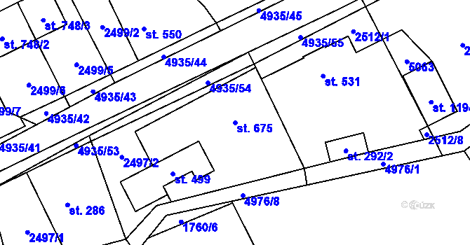 Parcela st. 675 v KÚ Francova Lhota, Katastrální mapa