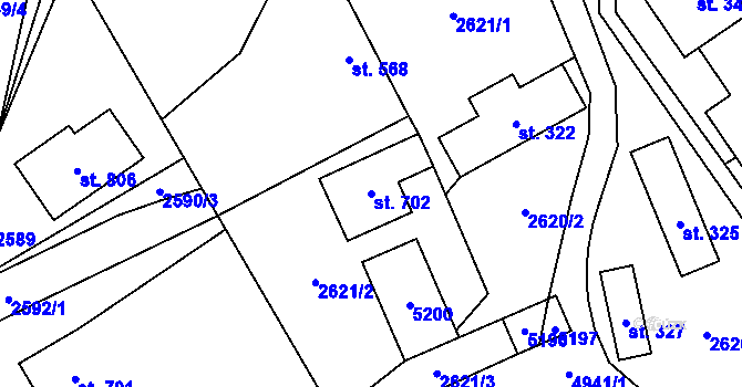 Parcela st. 702 v KÚ Francova Lhota, Katastrální mapa