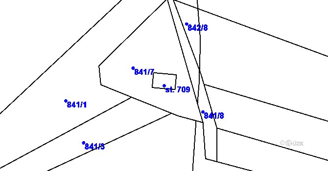 Parcela st. 709 v KÚ Francova Lhota, Katastrální mapa