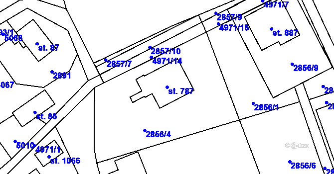 Parcela st. 787 v KÚ Francova Lhota, Katastrální mapa