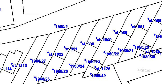 Parcela st. 990 v KÚ Francova Lhota, Katastrální mapa