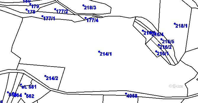 Parcela st. 214/1 v KÚ Francova Lhota, Katastrální mapa