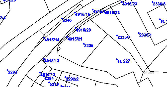 Parcela st. 2335 v KÚ Francova Lhota, Katastrální mapa