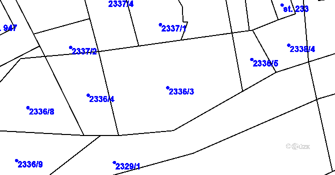 Parcela st. 2336/3 v KÚ Francova Lhota, Katastrální mapa