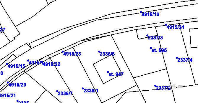 Parcela st. 2336/6 v KÚ Francova Lhota, Katastrální mapa