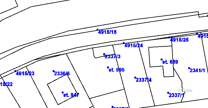 Parcela st. 2337/3 v KÚ Francova Lhota, Katastrální mapa