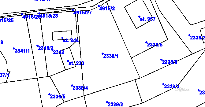 Parcela st. 2338/1 v KÚ Francova Lhota, Katastrální mapa