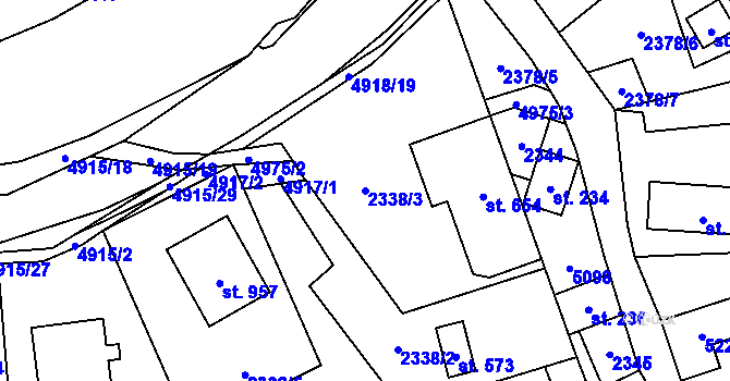 Parcela st. 2338/3 v KÚ Francova Lhota, Katastrální mapa