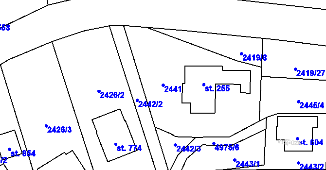 Parcela st. 2441 v KÚ Francova Lhota, Katastrální mapa