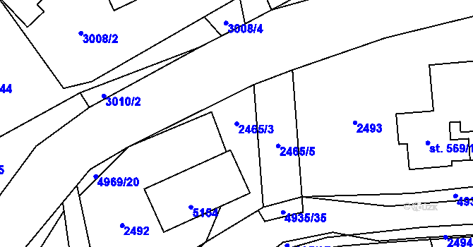 Parcela st. 2465/3 v KÚ Francova Lhota, Katastrální mapa
