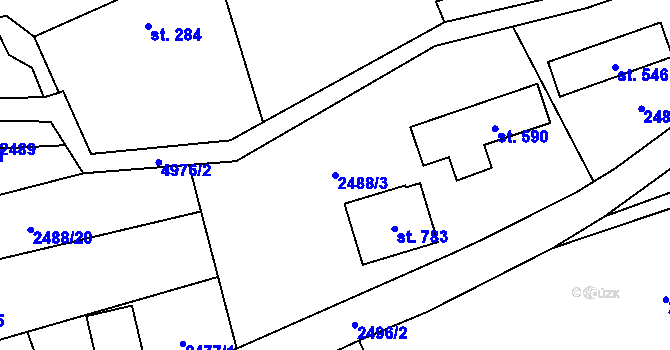 Parcela st. 2488/3 v KÚ Francova Lhota, Katastrální mapa