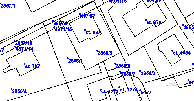 Parcela st. 2856/9 v KÚ Francova Lhota, Katastrální mapa