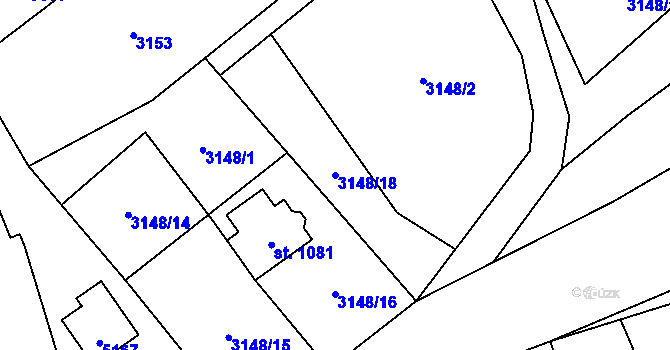 Parcela st. 3148/18 v KÚ Francova Lhota, Katastrální mapa