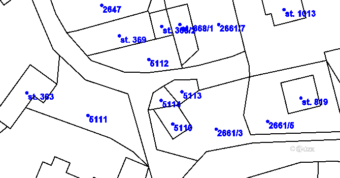 Parcela st. 370/3 v KÚ Francova Lhota, Katastrální mapa