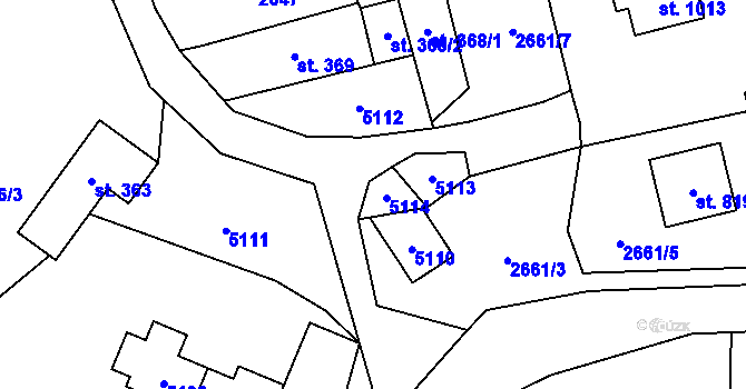 Parcela st. 370/4 v KÚ Francova Lhota, Katastrální mapa