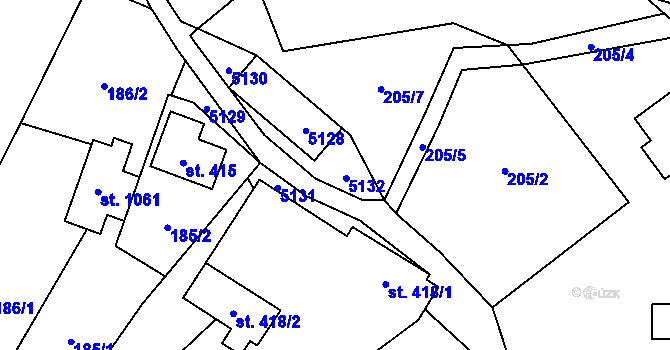 Parcela st. 419/4 v KÚ Francova Lhota, Katastrální mapa