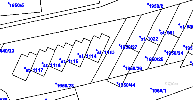 Parcela st. 1113 v KÚ Francova Lhota, Katastrální mapa