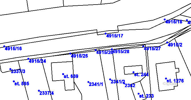 Parcela st. 4915/26 v KÚ Francova Lhota, Katastrální mapa