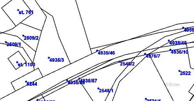 Parcela st. 4935/46 v KÚ Francova Lhota, Katastrální mapa