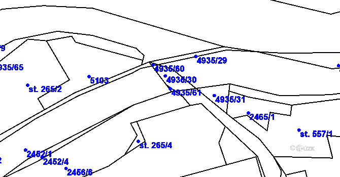 Parcela st. 4935/61 v KÚ Francova Lhota, Katastrální mapa