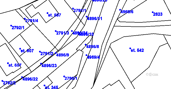 Parcela st. 4896/8 v KÚ Francova Lhota, Katastrální mapa