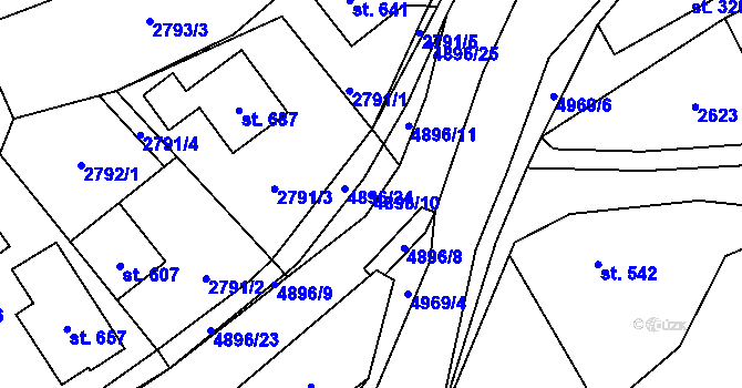 Parcela st. 4896/10 v KÚ Francova Lhota, Katastrální mapa