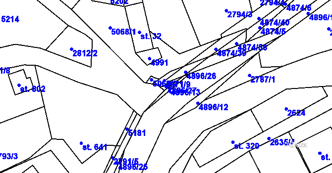 Parcela st. 4896/27 v KÚ Francova Lhota, Katastrální mapa