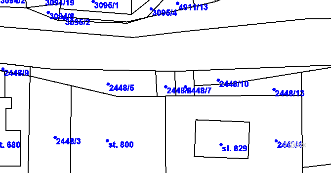 Parcela st. 2448/6 v KÚ Francova Lhota, Katastrální mapa