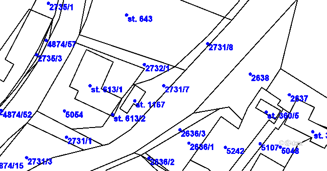 Parcela st. 2731/7 v KÚ Francova Lhota, Katastrální mapa