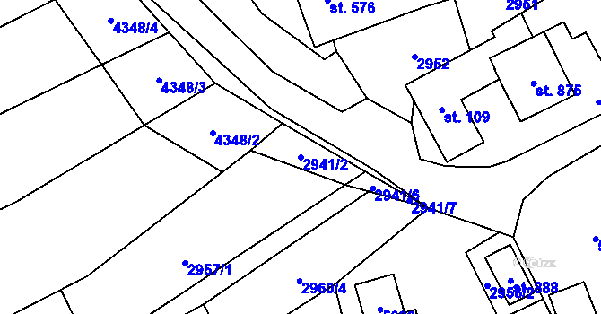 Parcela st. 2941/2 v KÚ Francova Lhota, Katastrální mapa