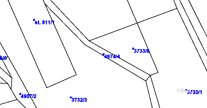 Parcela st. 4974/4 v KÚ Francova Lhota, Katastrální mapa