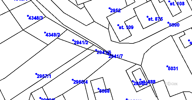 Parcela st. 2941/6 v KÚ Francova Lhota, Katastrální mapa