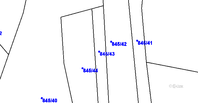 Parcela st. 845/43 v KÚ Francova Lhota, Katastrální mapa