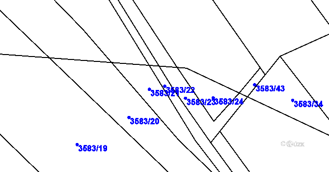 Parcela st. 3583/22 v KÚ Francova Lhota, Katastrální mapa