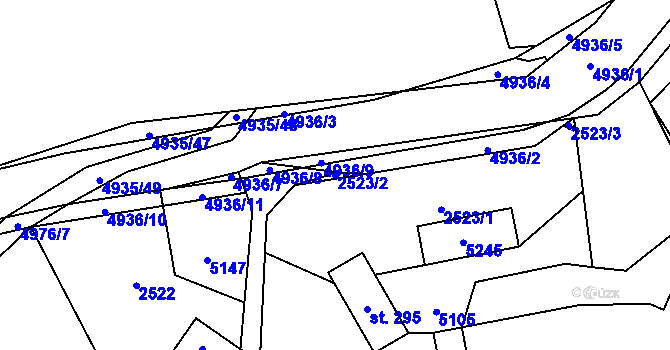 Parcela st. 2523/2 v KÚ Francova Lhota, Katastrální mapa