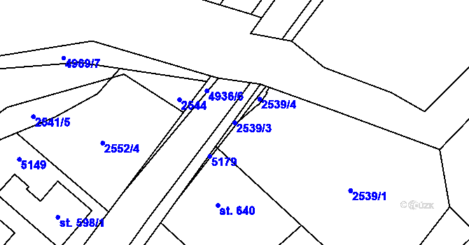 Parcela st. 2539/3 v KÚ Francova Lhota, Katastrální mapa