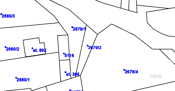 Parcela st. 2679/2 v KÚ Francova Lhota, Katastrální mapa