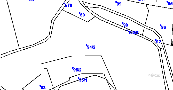 Parcela st. 94/2 v KÚ Františkov nad Ploučnicí, Katastrální mapa